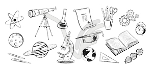 Set of science objects - vector clip art