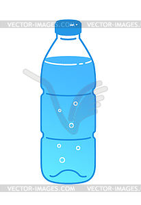 Пластиковая бутылка газированной воды - цветной векторный клипарт