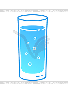 Glass of carbonated water - vector clip art