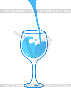 Wine glass with water - royalty-free vector clipart