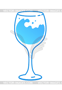 Wine glass with water - vector clipart
