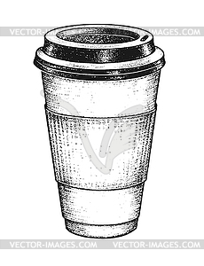 Vintage take away paper cup - vector EPS clipart