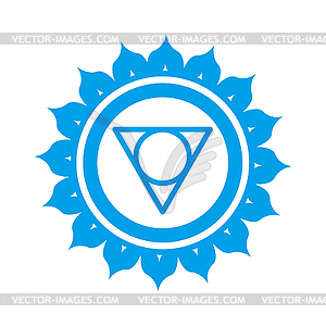 Flat Vishuddha chakra - vector clip art