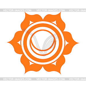 Flat Swadhisthana chakra - royalty-free vector clipart
