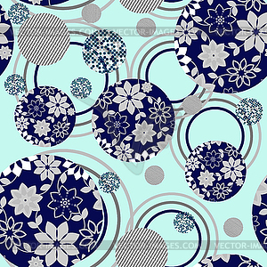 Abstract seamless background geometric flowers - vector image