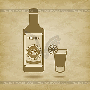 Bottle of tequila - vector clipart