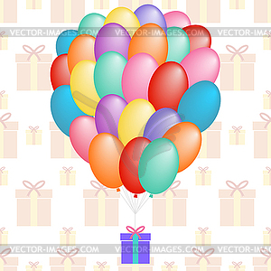 Cloud of balloons gift patterns seamless - vector image