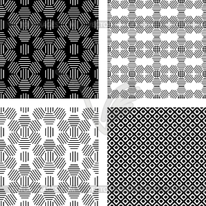 Abstract seamless patterns set - vector clipart