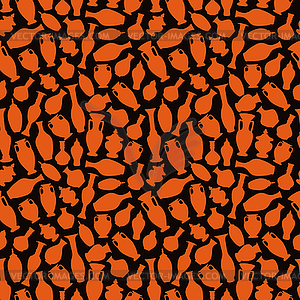 Seamless pattern vintage vases - vector clipart
