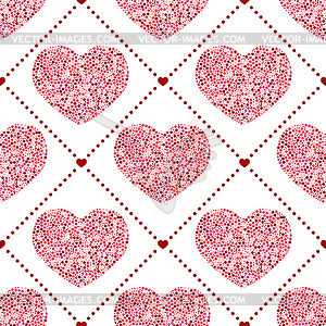 Seamless pattern hearts - vector image