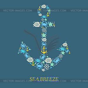 Nautical anchor icon - vector image