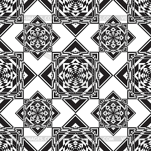 Seamless monochrome ornament squares - vector clipart