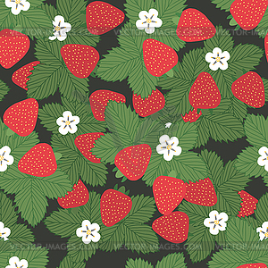 Seamless pattern strawberries - vector clipart