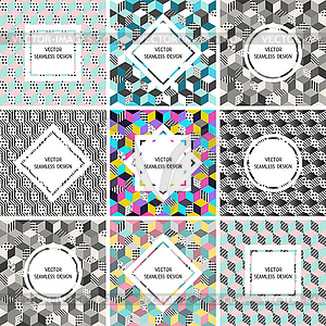 Seamless set of postcards - vector image