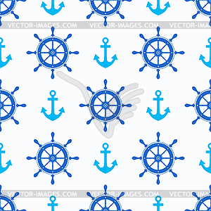 Marine seamless pattern - royalty-free vector clipart