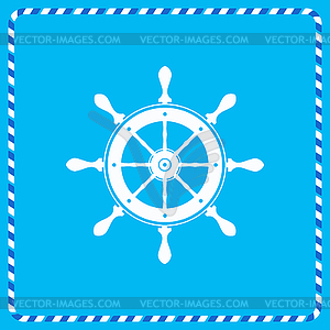 Иконка руля морской квартиры - стоковый клипарт