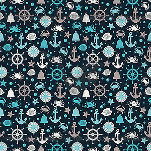 Seamless sea pattern - vector image