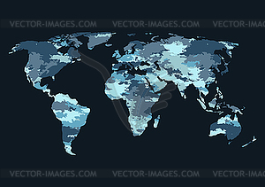 World map camouflage - vector clip art