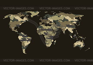 World map camouflage - vector image