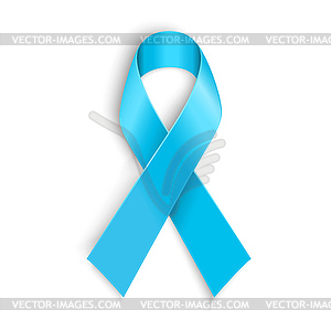 Light blue ribbon as symbol of prostate cancer - color vector clipart