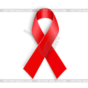 AIDS awareness red ribbon - vector image