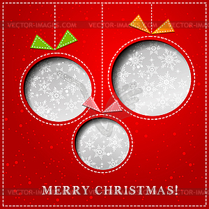 Merry Christmas Paper greeting card - vector clipart