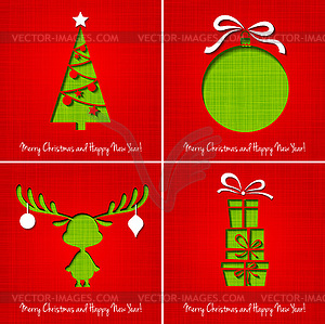 Merry Christmas Paper greeting card - vector image