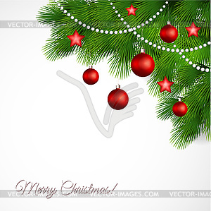 Merry Christmas greeting card - color vector clipart