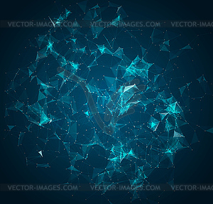 Abstract mesh background with circles, lines and - vector image