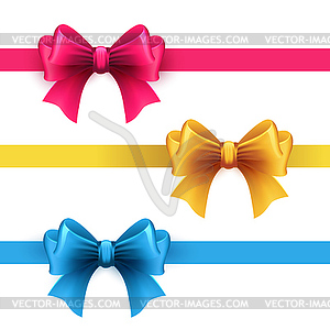 Set of gift bows with ribbons - vector clipart