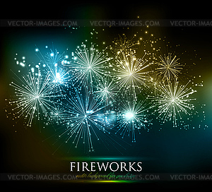 Holiday Fireworks Background - vector image