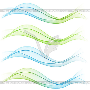 Set of abstract waves - color vector clipart