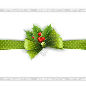 Christmas ribbon decoration - vector clipart