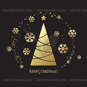 Christmas tree. greeting - vector clip art