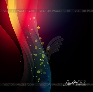 Abstract background with shiny wave and bokeh light - vector clip art