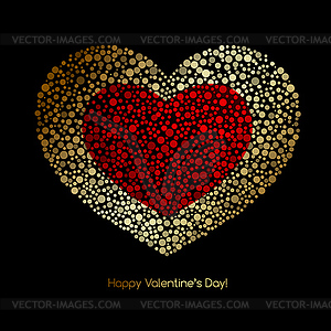 Valentines Card with heart - vector image