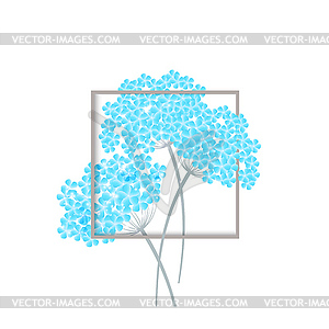 Invitation Card with beautiful flowers. Hortensia - vector image