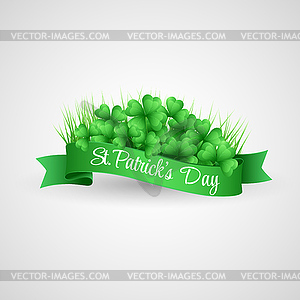 Saint Patrick Day Banner with clover and coins - vector image