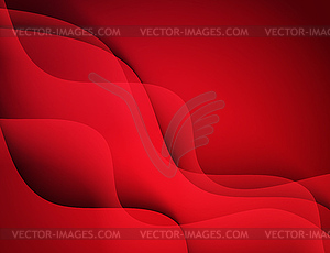 Abstract template design with colorful red waves - vector clipart