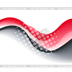 Abstract red color wave design element - vector clip art