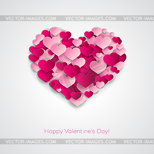 Valentines composition of hearts.  - stock vector clipart