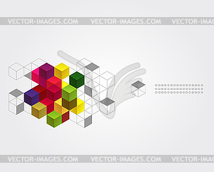 Abstract background with color cubes - vector clipart
