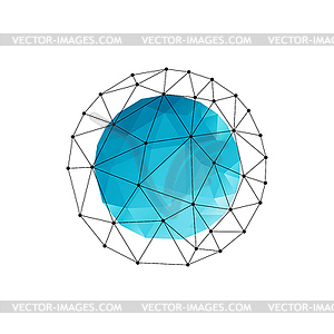 Abstract geometric background with blue triangle - vector clip art