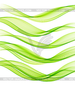 Set of Abstract flow transparent color wave - vector image
