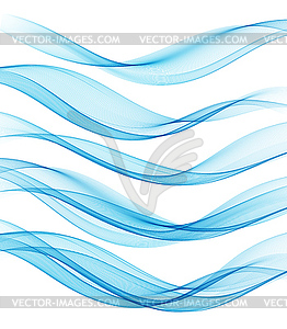 Set of Abstract flow transparent color wave - stock vector clipart