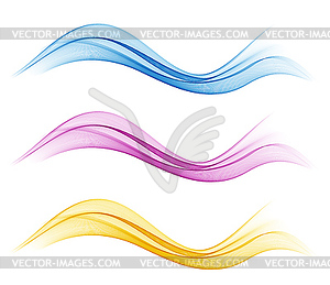 Set of Abstract flow transparent color wave - vector clipart