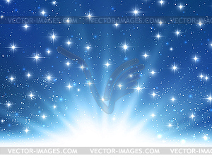 Abstract shiny magic blue light background - vector clipart