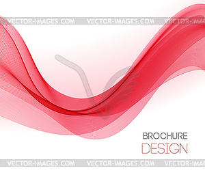 Abstract background with red smooth color wave - royalty-free vector clipart