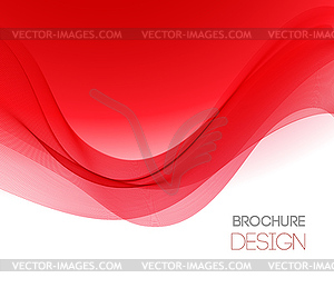 Абстрактный фон с красной гладкой цветной волной - стоковое векторное изображение