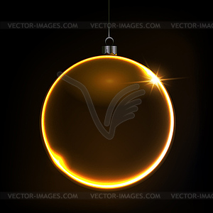 Black shiny Christmas background with bauble,  - vector image